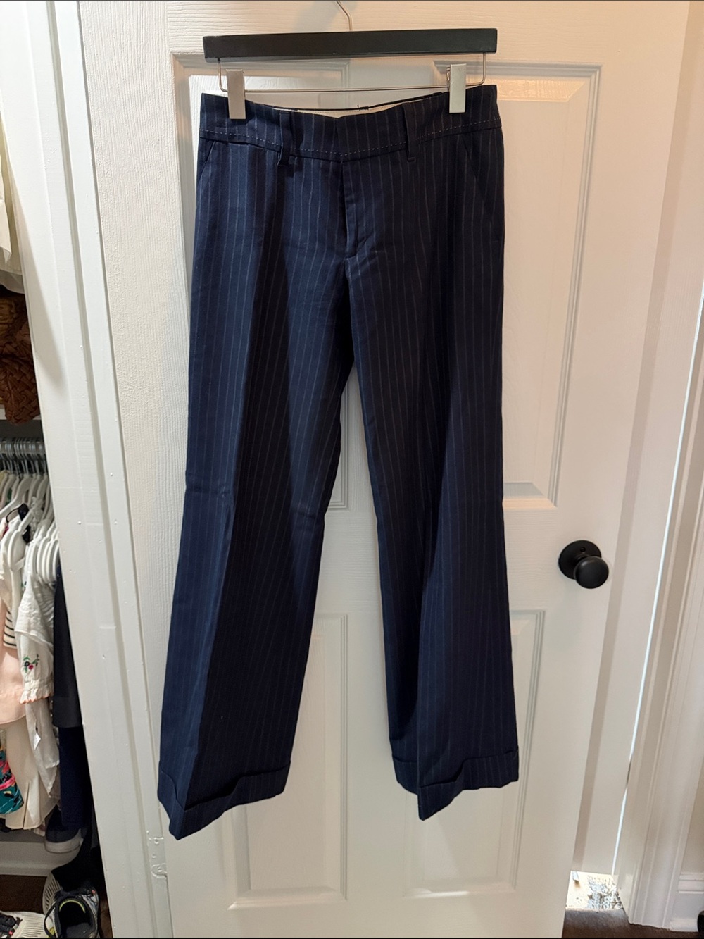 Cartonnier from Anthropologie Navy Pinstripe Trouser/ Dress Pants